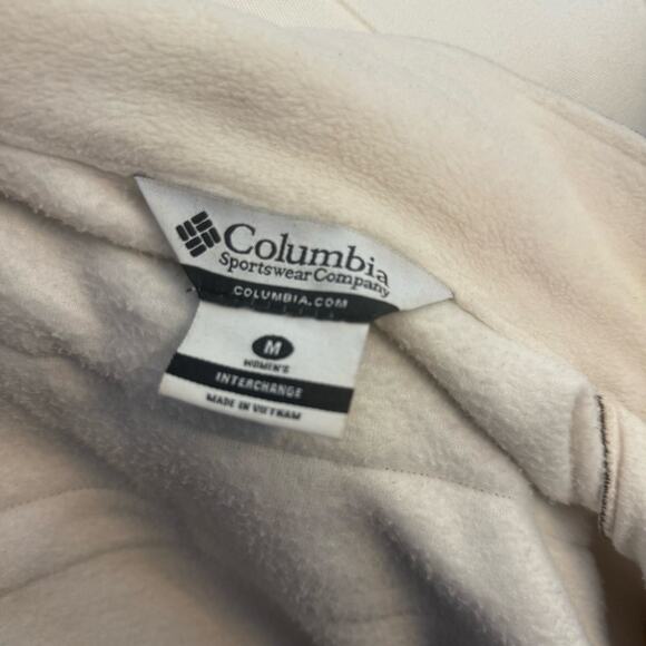 Columbia Women’s Medium Cream & Brown Fleece-Style Zip Up Outdoor Active Jacket - Picture 11 of 13